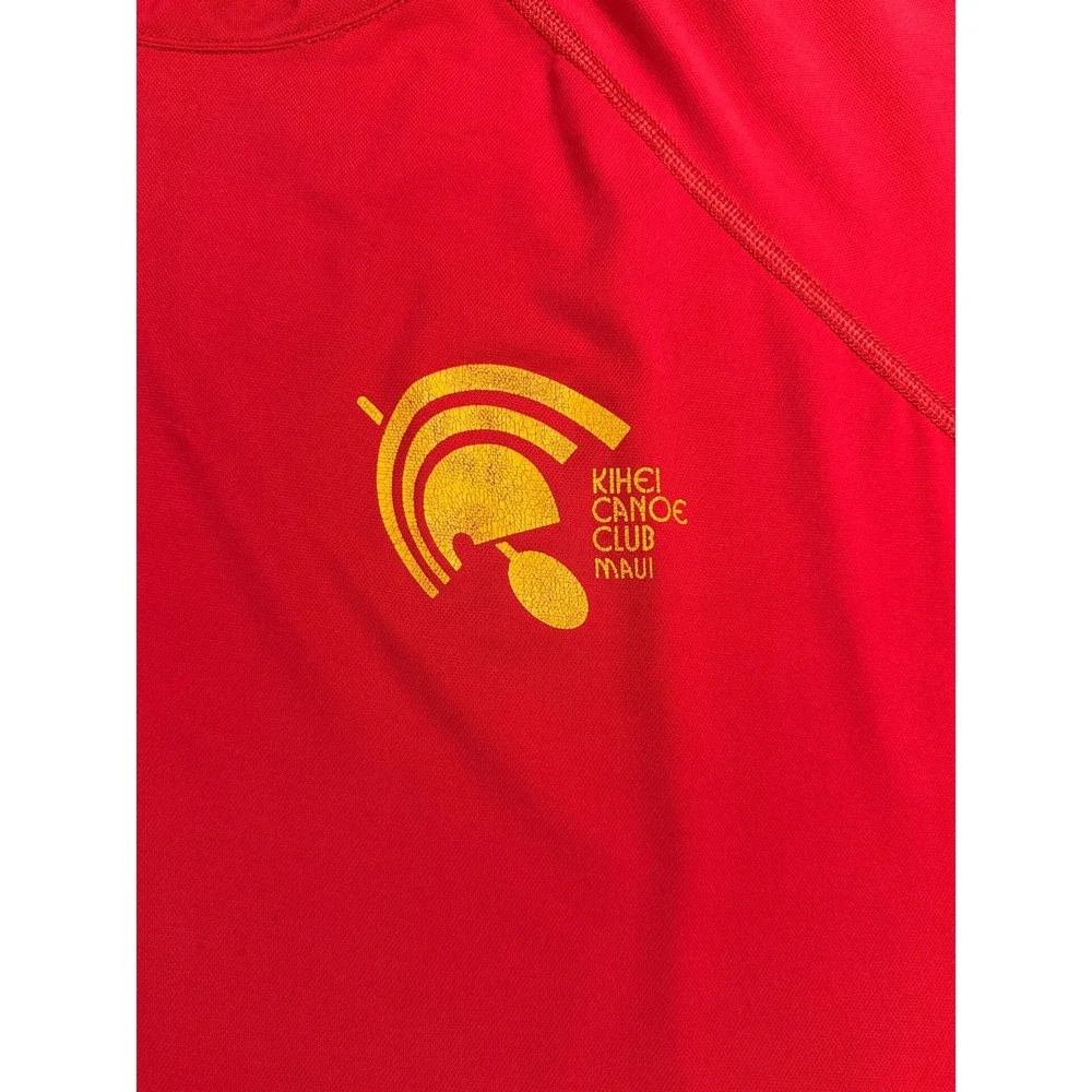 Xcel Kihei Canoe Club Maui Paddle Shirt Mens XL Red Short Sleeve Rash Guard UV